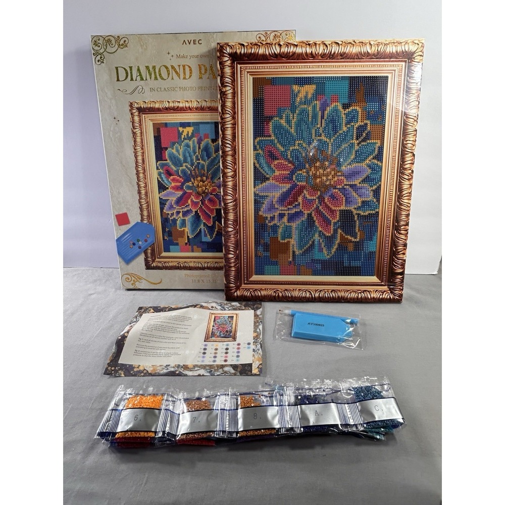 AVEC‎ Make Your Own Diamond Painting Kit Open Box 11.8"x15.75" Art Crafts Beads